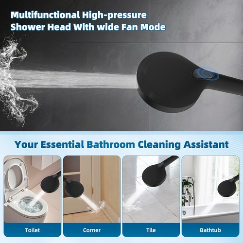 Shower Head 8'' High Pressure Rainfall/Handheld Shower Combo with Extension Arm - Picture 16 of 37
