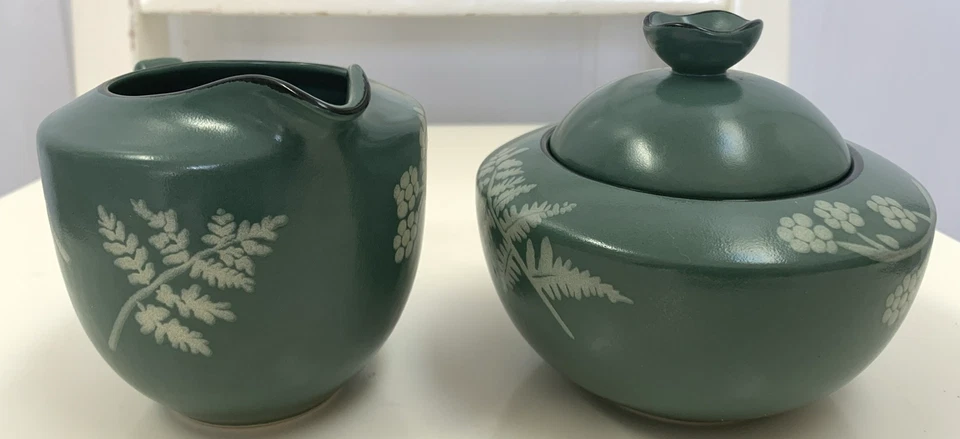 Mikasa Fashion Plaza Country Walk Creamer & Sugar Bowl with Lid - EUC - Image 4 of 4