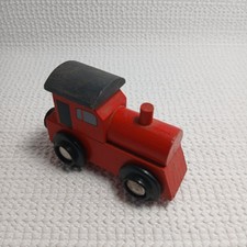 Small classic wooden toy train engine.