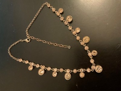 Napier rhinestone necklace swiftie goldtone Adjustable vintage peach pink stones