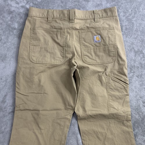 Carhartt Pants Mens 32x28 Khaki Rugged Flex Relaxed Fit Canvas Workwear BN2291-M - Picture 13 of 13