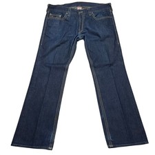 True Religion Jeans Mens 40 Blue Made in USA Straight Leg Contrast Stitch Denim