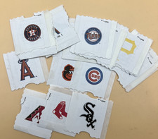 29 Teams MLB Baseball Team Logo Stickers w/team info on reverse side