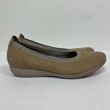 Dansko Kristen Shoes Leather Ballet Flats Comfort in TAUPE Size US 8 EU 38