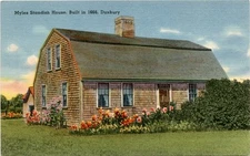 Myles Standish House, Duxbury, Smith's Inc., Plymouth, Tichnor Bros Postcard