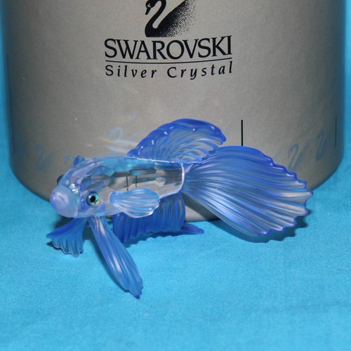 Swarovski Crystal Figurine, Siamese Fighting Fish Blue, (236718) 3.2" NIB - Picture 4 of 4