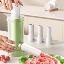Homemade Sausage Maker Manual Meat Stuffer Filling Machine W/ 4x Stuffing Pipe