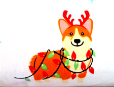 CHRISTMAS CORGI Kittens 100 Turkish Cotton Flannel QUEEN Sheet Set