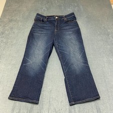 Express Relaxed Straight Ankle Jeans Womens 10S 33x23.5 Blue Denim High Rise