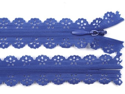 1 Spitzen-Reißerschluss Reissverschluss Spitzenreißverschluß, 2,3x18cm, blau (15