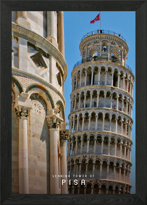 Leaning Tower of Pisa Framed Wall Art Poster Canvas Print Picture