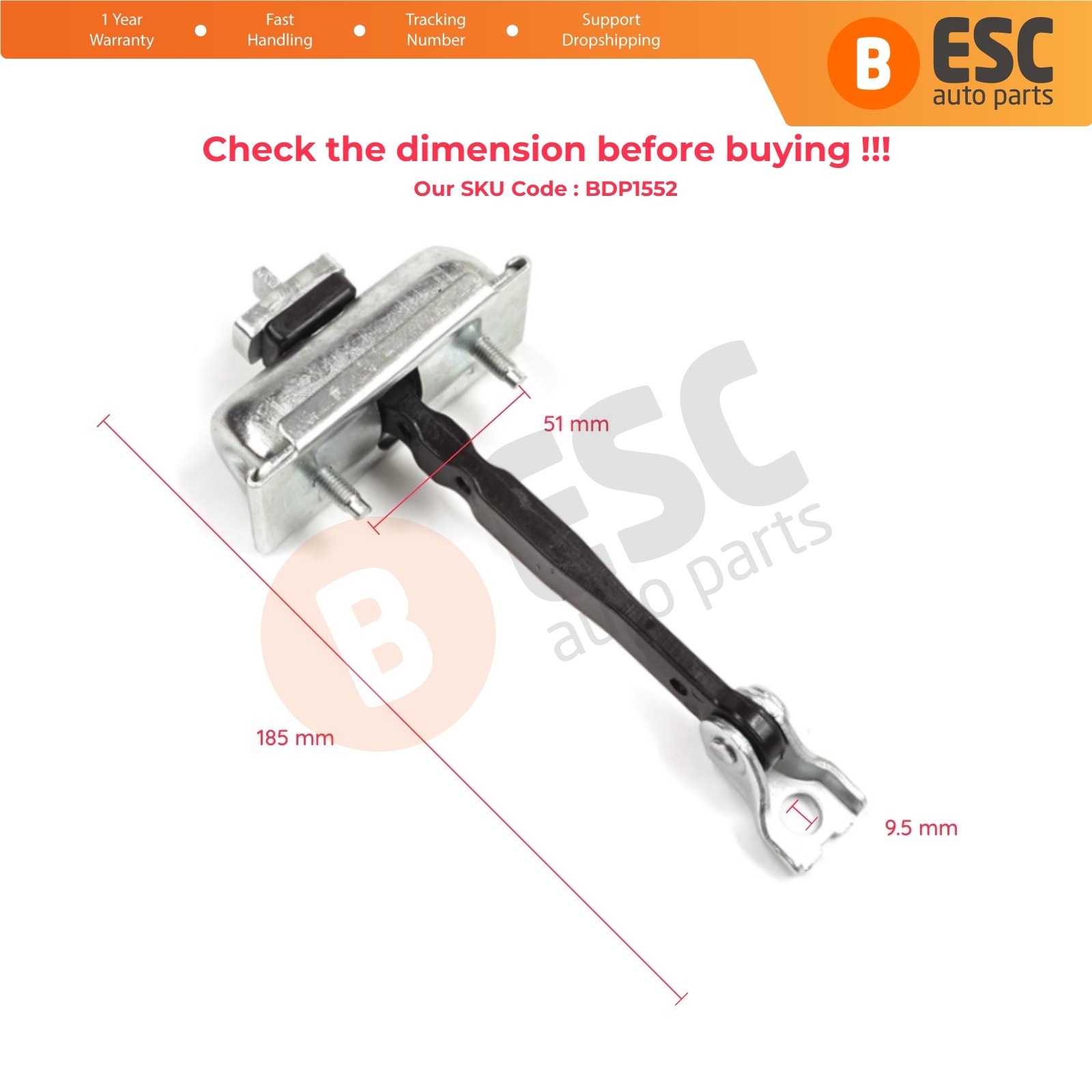 Front Door Stop Assy Limiter for Vauxhall Opel Insignia B 2017-On Buick Regal 6