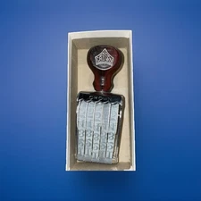 VINTAGE CROWN FOUR NUMBER ROW RUBBER PRICING INK STAMP USED MADE IN THE U.S.A.