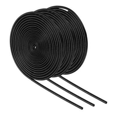 3Pcs Wire Insulation Braid Fire Sleeve,9.8Ft-1.5mm ID Black, High Temp Silicone
