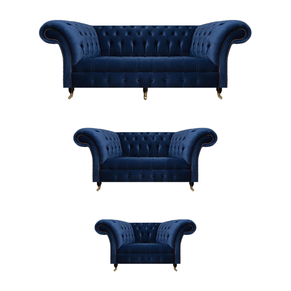 Wohnzimmer 3Tlg Luxus Komplett Sofas Chesterfield Textil Einrichtung Sessel-image