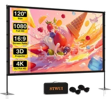 120" Indoor/Outdoor 16:9 4K HD Lightweight Foldable Portable Projector Screen