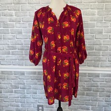 Tucker for Target Poppy Floral Button Front Belted Mini Shirt Dress Twee Indie S