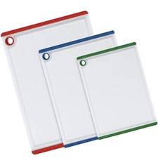 Kikcoin Plastic Cutting Boards for Kitchen, 3-Piece Large Cutting Board Set D...