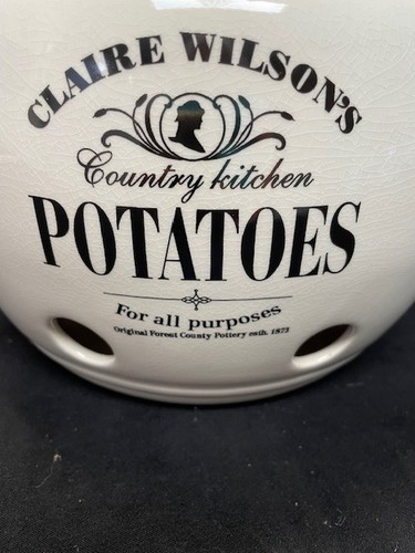 Claire Wilson's Ceramic Potato Keeper Kitchen Canister Produce Bin - Picture 2 of 8
