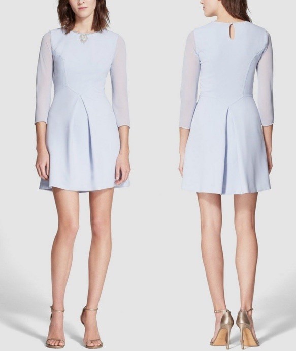 Ted Baker Blue Jewel Embellished Dress US 6 Wedding Guest Fancy Feminine TB 2