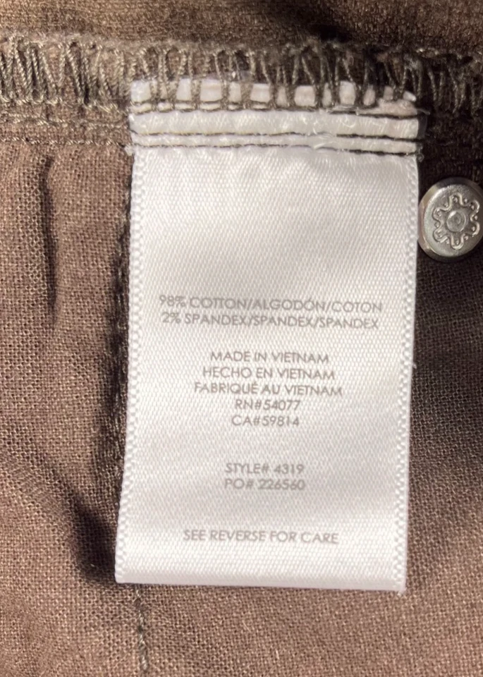 Pantalones Cabi Para Mujer Talla 2 Marrón Estilo 4319 Pana Botón Mosca Pierna Recta Años 90 Foto 3 de 4