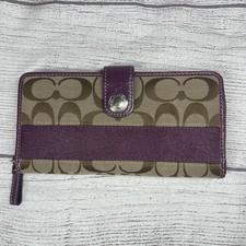 Coach Legacy Signature Stripe Berry Purple Wa...