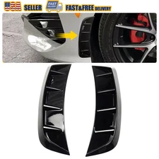 2pcs Glossy Black Side Fender Air Vents Wing Cover Trim Accessories Universal