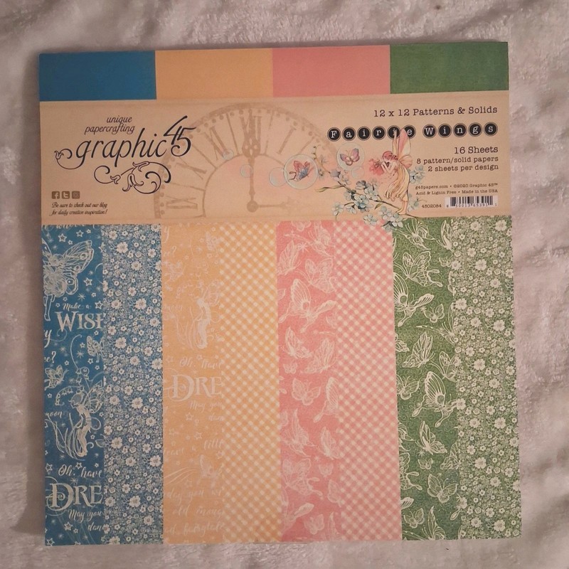 GRAPHIC 45 FAIRIE Wings 12 x 12 PAPER PACK RETIRED FANTASY SCRAPBOOKING 2020 