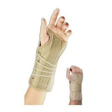 FLA Soft Fit Suede Finish Wrist Brace Beige Right Hand X-Small Carpal Tunnel Syn