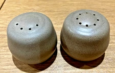 Vintage Edith Heath Ceramics Salt and Pepper Shakers Hickory Brown 2" Tall