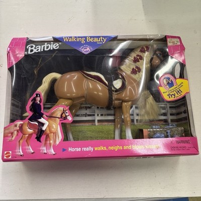 1998 Barbie Walking Beauty Horse & Horse Riding Barbie.
