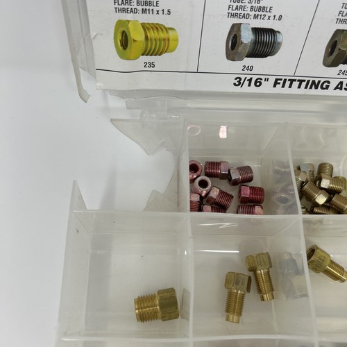 AGS BFLA-8 3/16' Brake Line Fitting Assortment Box Kit 24 Parts 85 Total Pieces - Foto 2 di 14