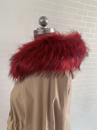 Tira de cuello de piel sintética suave 75 cm * 15 cm, ribete desmontable multicolor para chaqueta de abrigo - Imagen 55 de 60