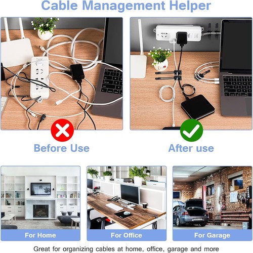 100PCS Adjustable Adhesive Cable Ties Cable Clips, Self-Adhesive Nylon6080 - Afbeelding 3 van 6