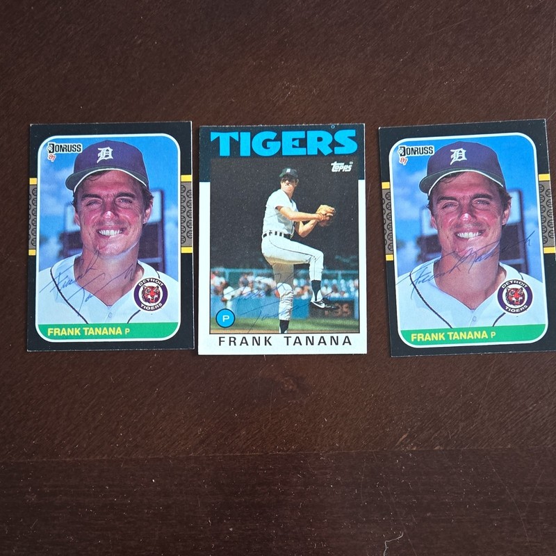 Frank Tanana Detroit Tigers 3-Card Autographed Lot