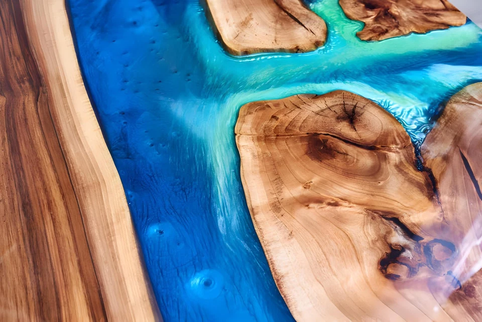 Circle of Life Live Edge 250-Year Solid Walnut Contemporary Dining Table - Image 2 of 4