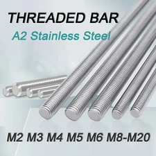 Fully Threaded Rod/bar/Studding/Allthread M2 3 4 5 6mm to M20 A2 Stainless Steel