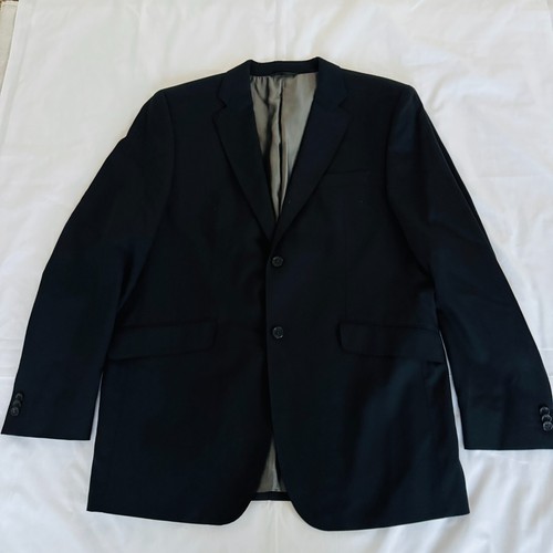 BANANA REPUBLIC Men Size 44R Black Wool Stretch Blazer Jacket 2 Button - Picture 3 of 9