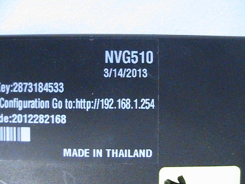 1 USED MOTOROLA AT&T DSL MODEM WIRELESS ROUTER NVG510 802.11B/G/N - Picture 2 of 3