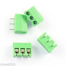 50Pcs 3.96mm Pitch 3 Pin 3 Way Straight Pin PCB Screw Terminal Block Connector