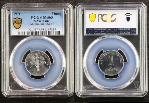 1971 S.Vietnam Aluminum KM-12 1Dong PCGS MS 65