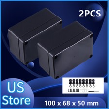 2PCS Black Waterproof Plastic Project Box ABS IP65 Enclosure 100 x 68 x 50 mm
