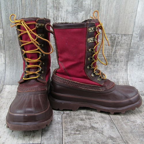 Duluth Trading Women's Slop Stopper Canvas Winter Lace Up Boots Brown Red Sz 7.5 - Picture 4 of 11
