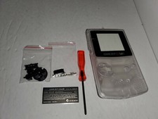 Clear Full Housing Case Shell for Gameboy Color Buttons,Tri,Glass Screen T34