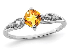 2/5 Carat ctw Solitaire Citrine Ring in Sterling Silver