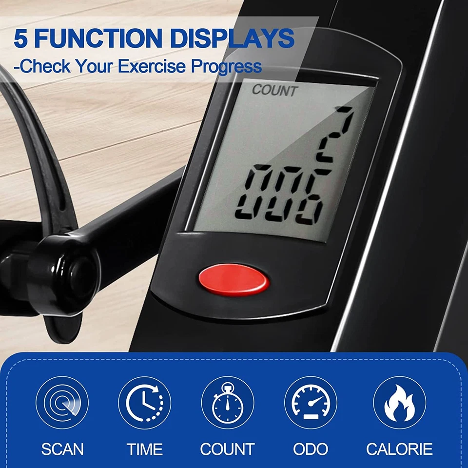 Mini Exercise Bike Under Desk Pedal Magnetic Arm & Leg Cycle with LCD Display - Image 2 of 4