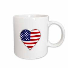 3dRose American Flag Heart - I love America patriotic - USA July 4th gift Mug