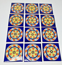 Handcrafted Tiles Mediterranean Glazed Terracotta 4"x4" Italy Lot/12