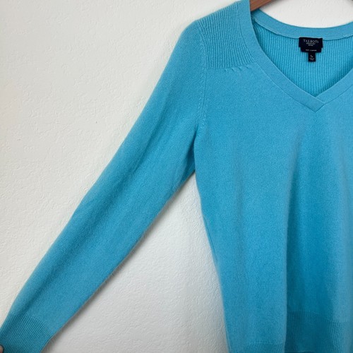 Talbots Sweater Womens Small Petite Blue Pure Cashmere V-Neck Top SP - Picture 3 of 9