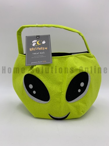Pottery Barn Kids Puffy Alien Filz Halloween Leckerli Tasche grün 13" Durchmesser #537